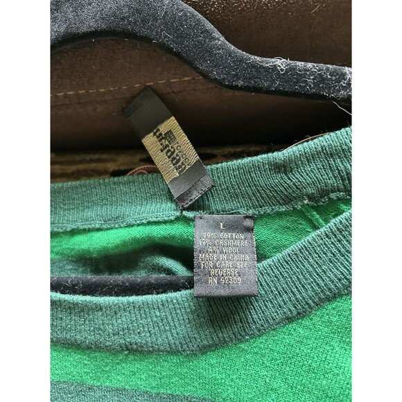 Twiggy London Womens Sweater Streetwear Rugby Stripe Preppy L Cashmere Green - Picture 3 of 6